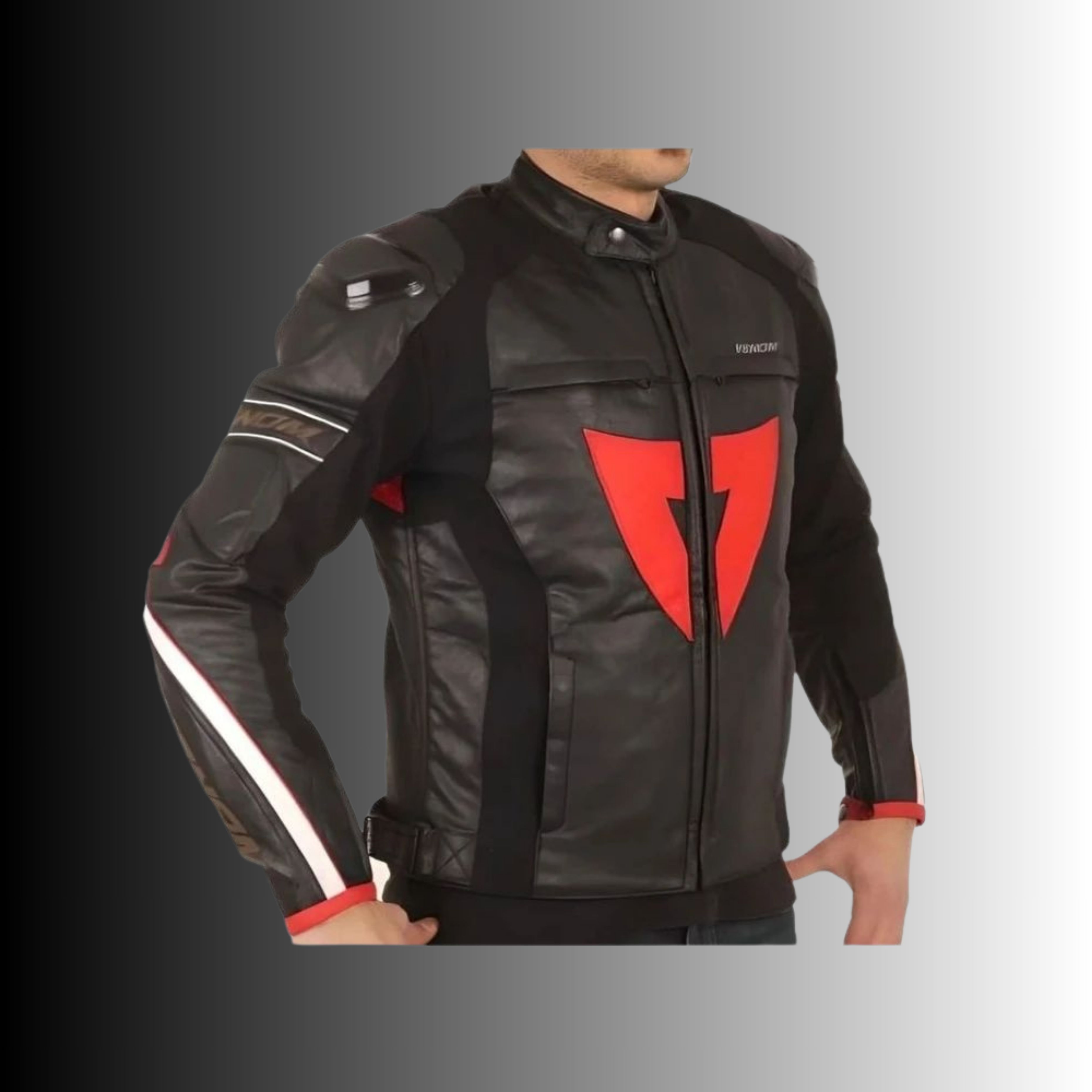 Leather Racing Mont Black-Red venom D1